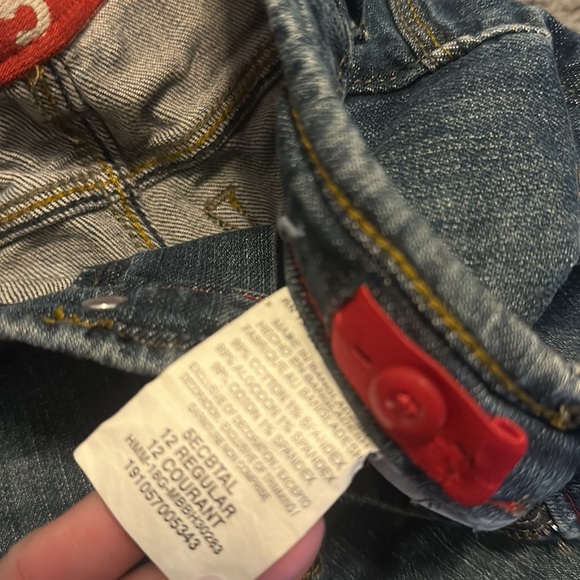 Boys size 12R wrangler boot cut jeans-no rips or tears, - Picture 2 of 2